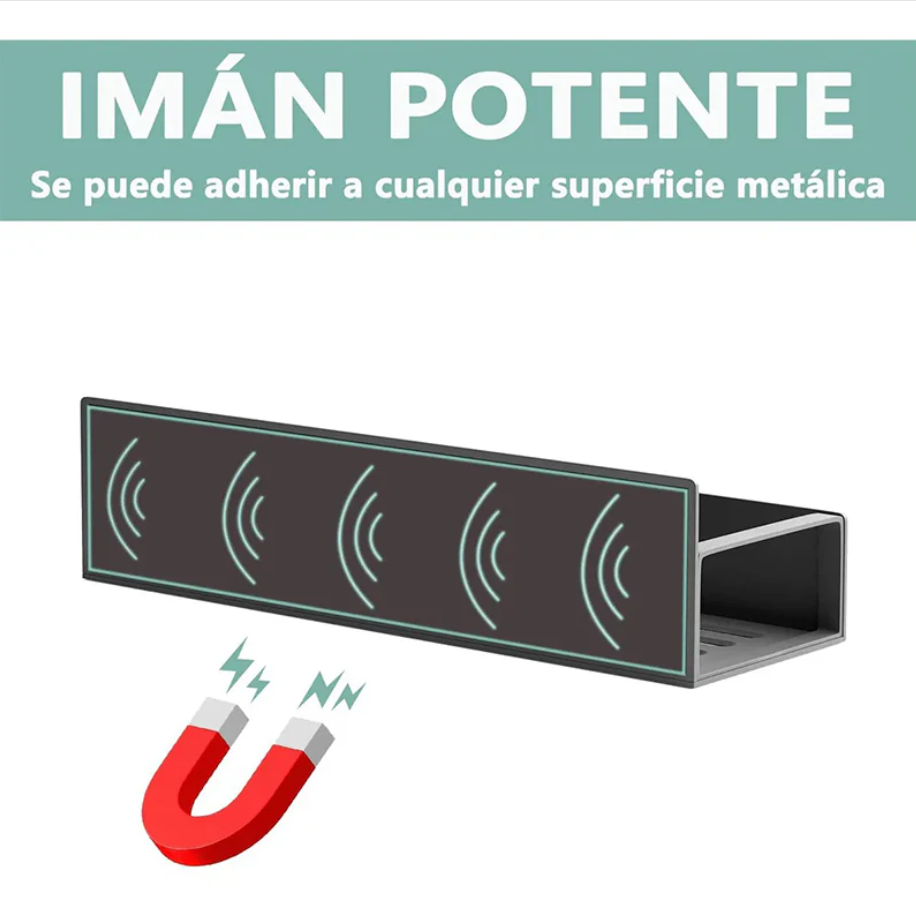 Set 4 Organizadores Magnéticos para Cocina – Especieros Multiuso para Refrigerador o Lavadora