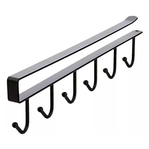 2x Soporte Metálico Colgador de Tazas – 6 Ganchos para Cocina