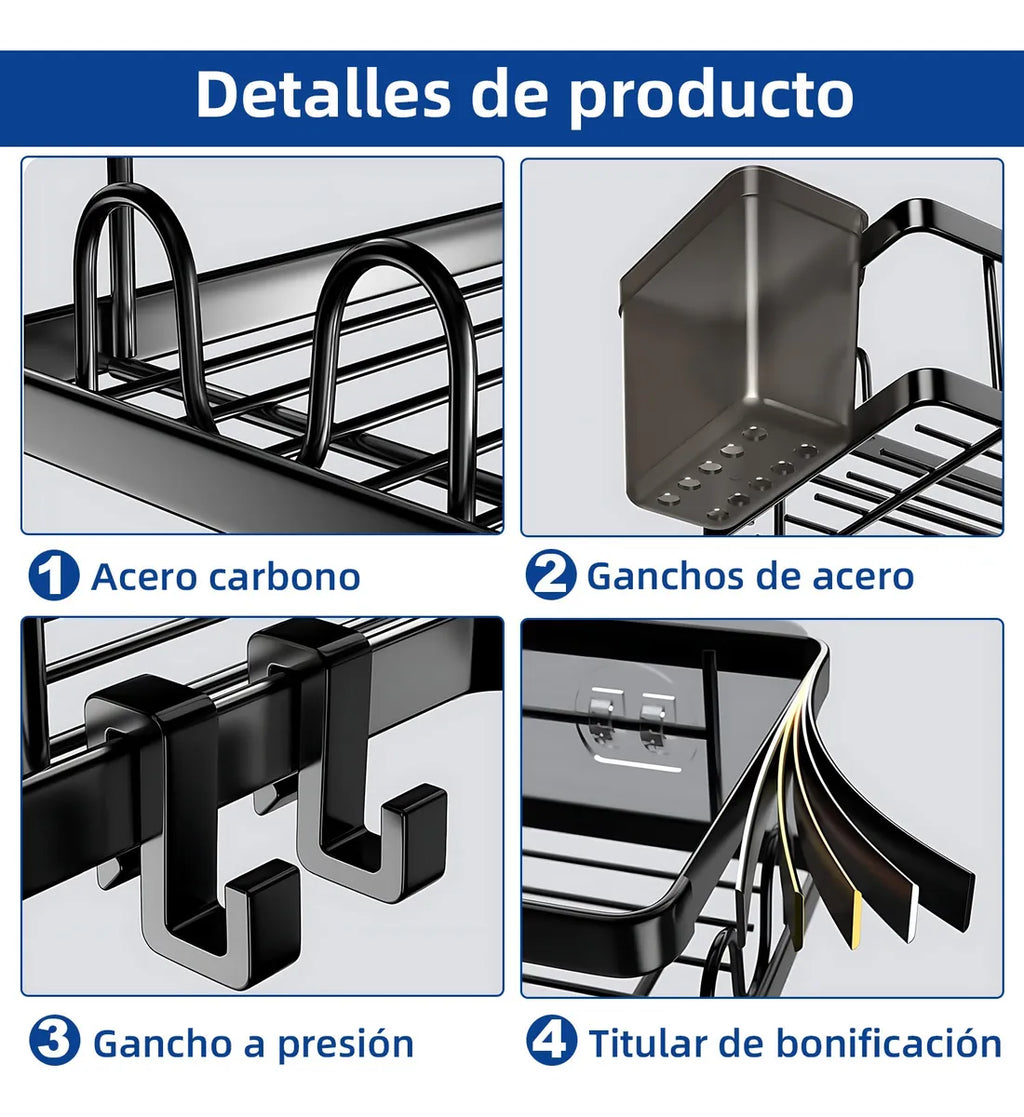Set 2 Esquineros Inoxidables para Baño - Fáciles de Instalar, Sin Taladro