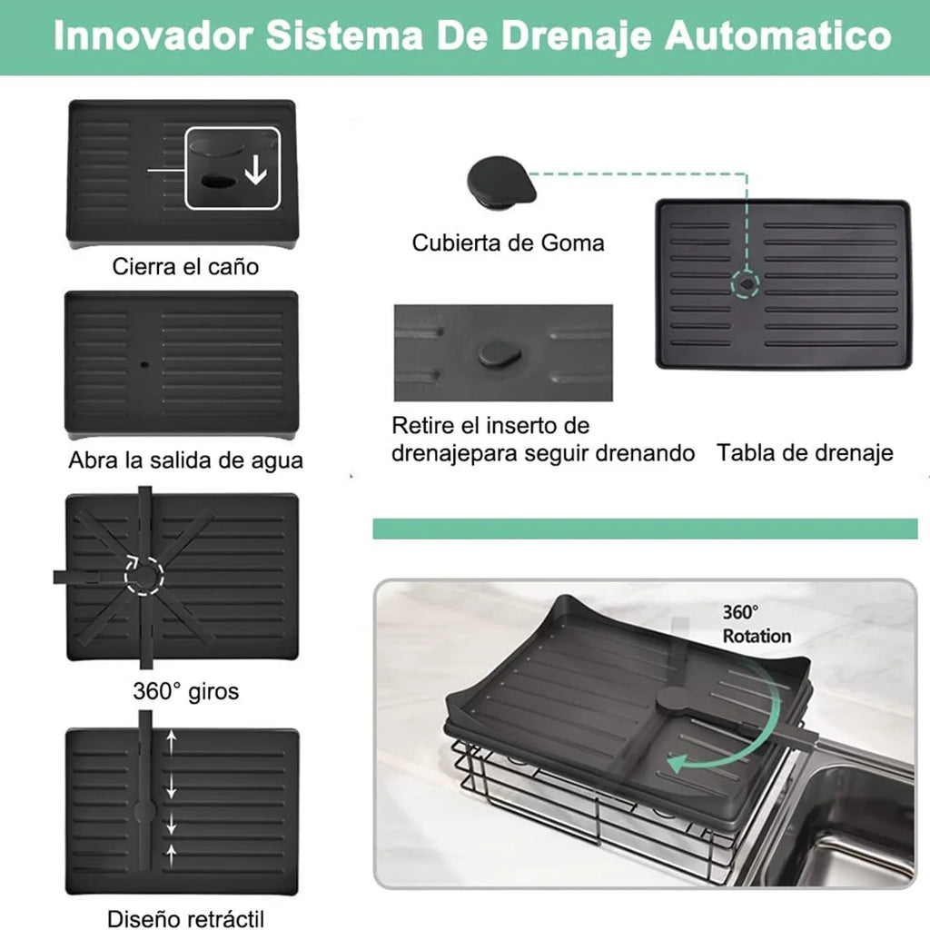 Secador De Platos 2 Niveles Inoxidable Multifuncional