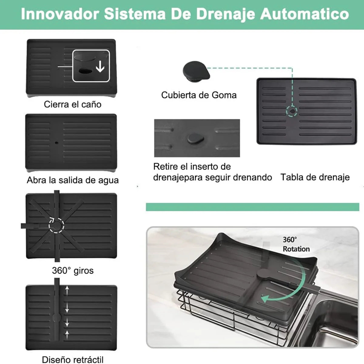 Secador De Platos 2 Niveles Inoxidable Multifuncional