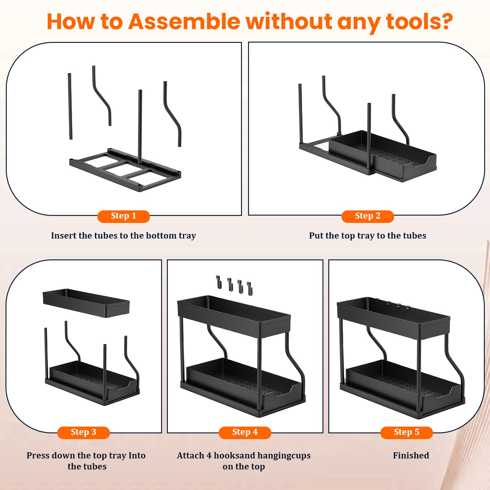 Organizador Deslizante Para Bajo Lavaplatos de 2 Niveles